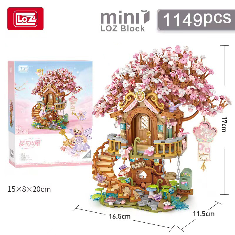 Model Kit House - LOZ-1381 Cherry Blossom Tree House Doll