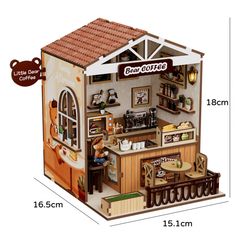 Model Kit House - DIY Wooden Miniature House Coffee Shop