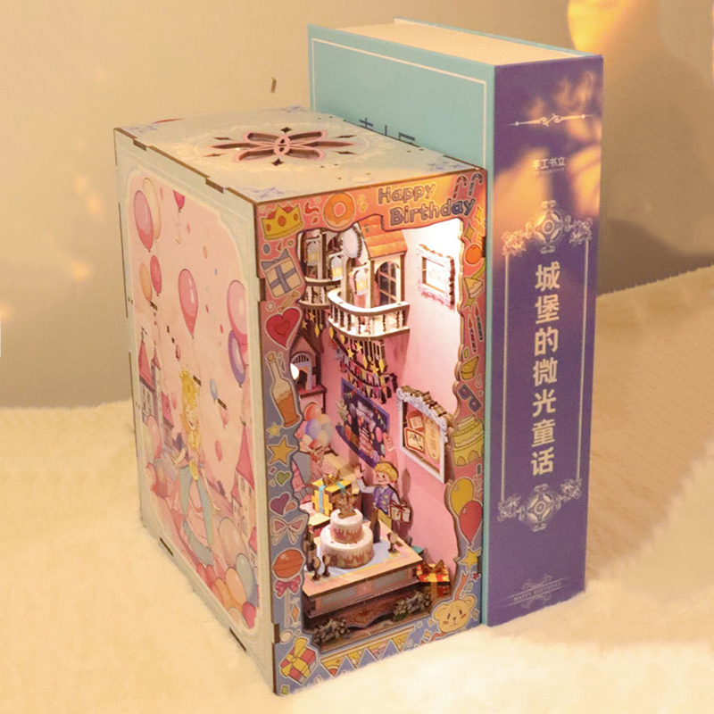 DIY Wooden Book Nook Shelf Ins - Model Kit House 评论和价格
